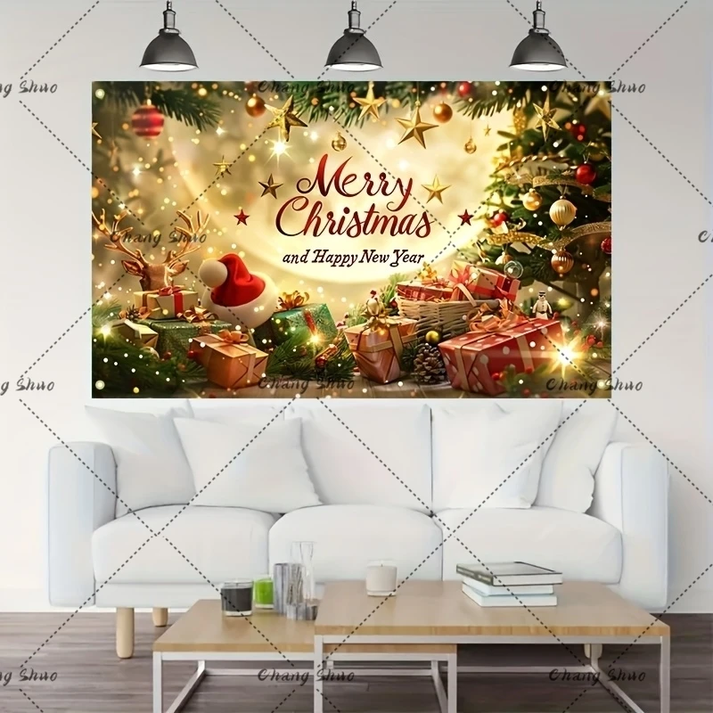 SHENGYONGBAO Christmas Day Wreath Snowman Photography Backdrop Props Family Xmas Eve Party Decor Living Room New Year Background