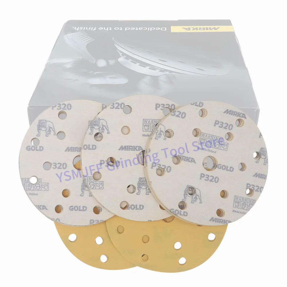 

50 шт. золотые абразивные диски, 6 дюймов, 15 отверстий, наждачная бумага, 6 дюймов, золотая наждачная бумага на липучке для автомобилей, металлов, красок и покрытий