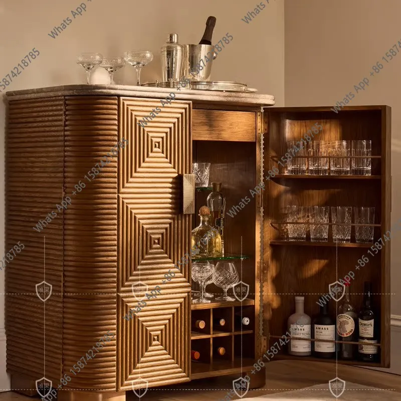 L Wine Cabinet, Entrance Cabinet, Nordic French Light Luxury Retro Sideboard, Storage Ca Second-hand Retro Solid Wood Sideboard,