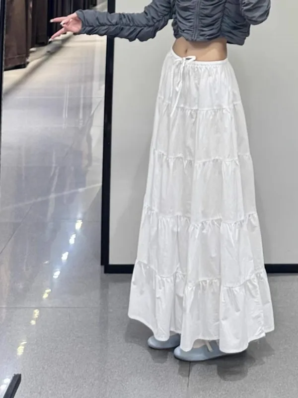

Весна-лето 20%, женская белая пышная юбка-тортик, длинные многослойные юбки с высокой талией, хлопковое платье для выпечки