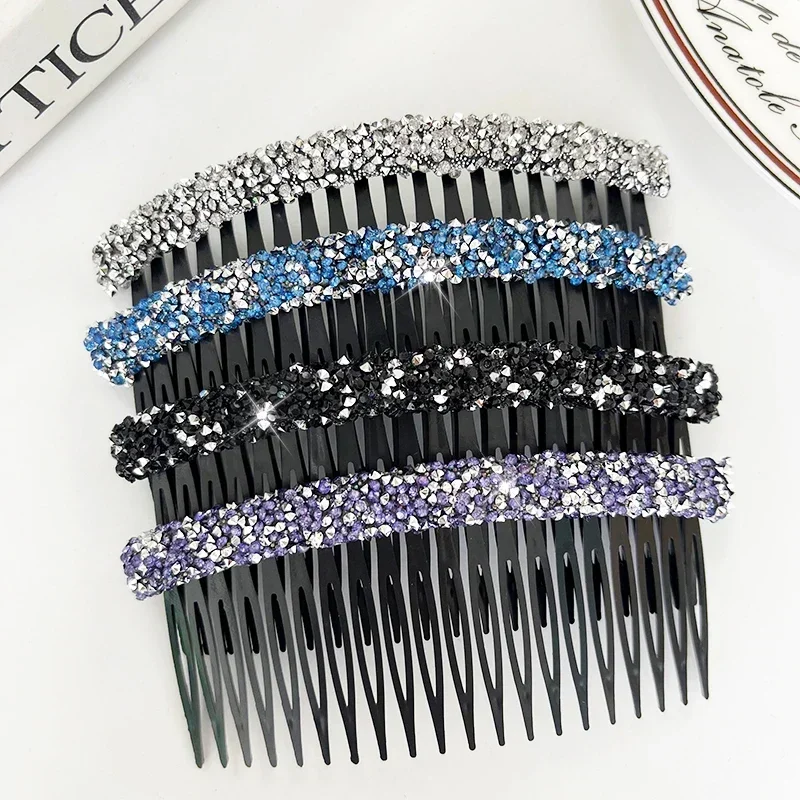 Crystal Insert Combs Clips Broken Hair Fixed Clips Organizer Back Head Korean Hair Accessories Women Girls Hair Clip Bangs Comb