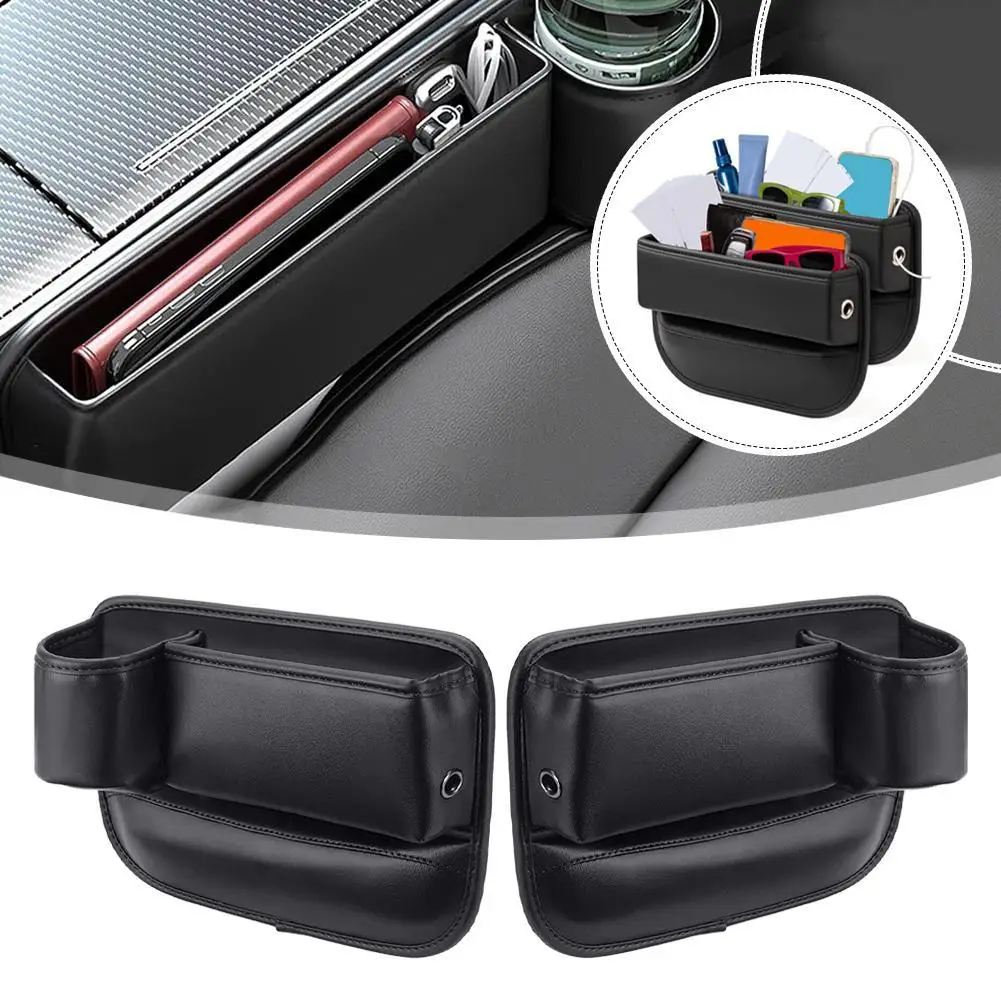 

1PCS Storage Box Multifunction Car Seat Filler Leak-proof Storage Bag Cup Holder PU Leather Seat Slot Organizer Box ﻿