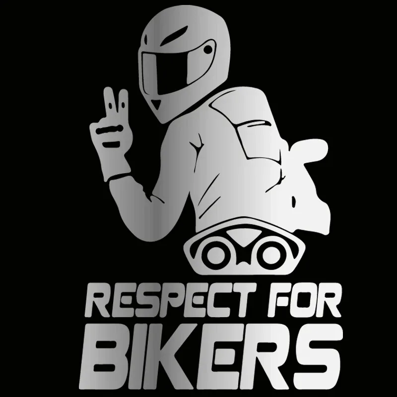 Motorcycle Sticker Respect For Bikers Reflective Car Stickers  Auto Decal Funny JDM Vinyl On Car Motorcycle Accessories14*20cm