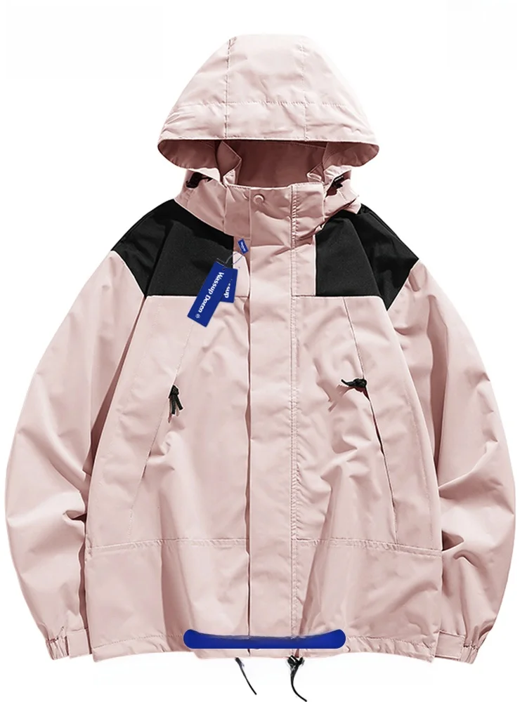 

Куртка WASSUP Outdoor Fce Jaet с капюшоном, розовая, спортивная, для мужчин и женщин, весна-осень, новая модная, для скалолазания, рабочая одежда, полиэстер