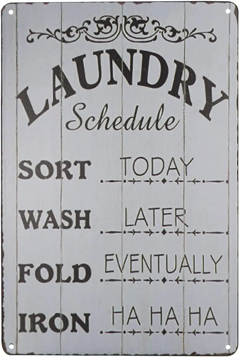 Laundry Room Sign Laundry Timetable Retro Look Sign Metal Wash Room Laundry Schedule Decorative Sign 8x12inches(Q01) sign