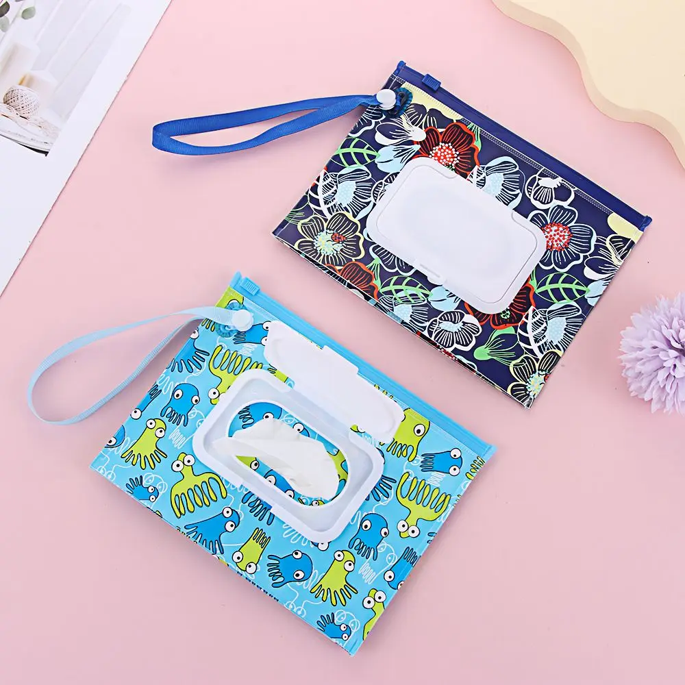 Outdoor Flip Cover Carrying Case Wet Wipes Bag Tissue Box Cosmetic Pouch Stroller Accessories