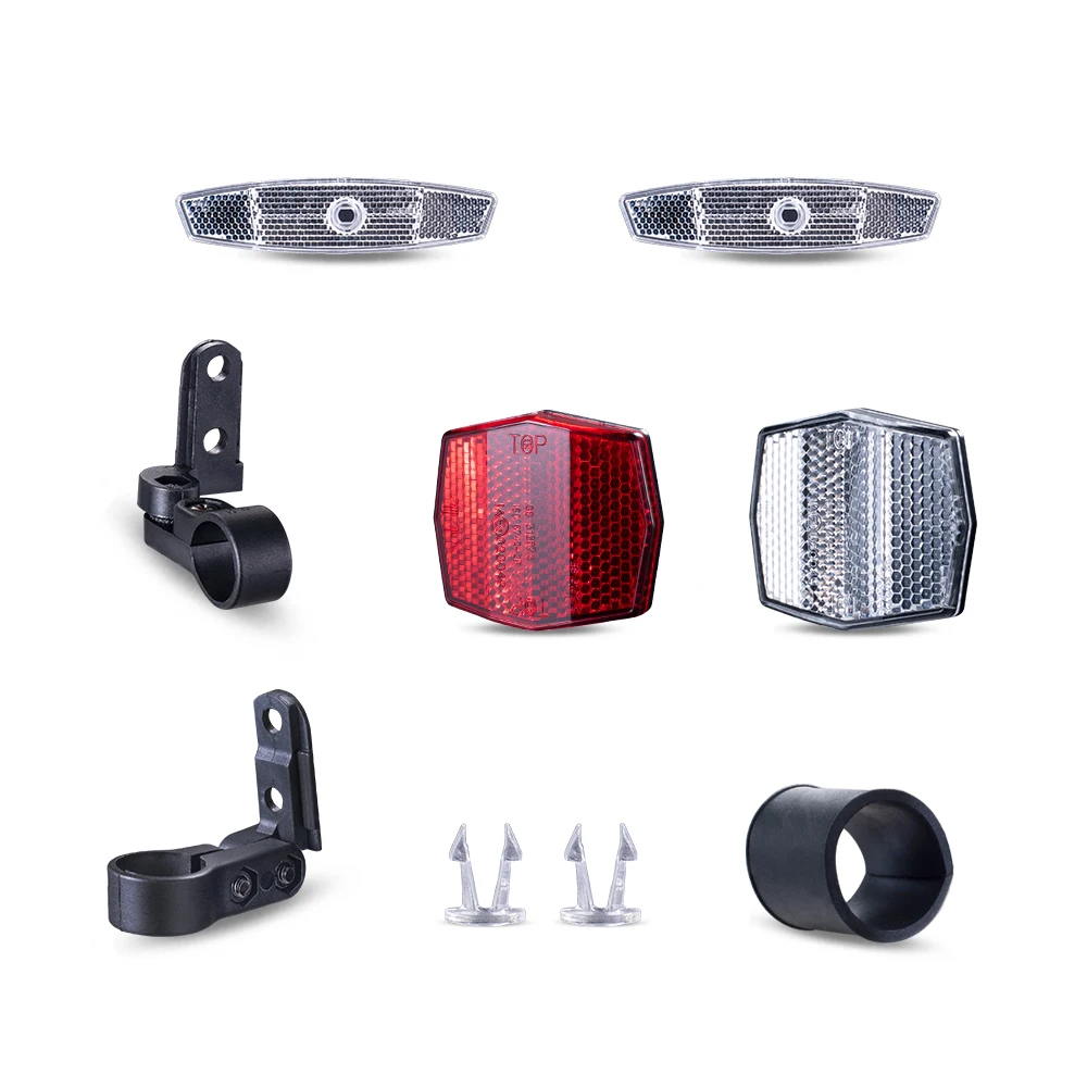 

Funsea Bike Accessories Reflector Kit of Wheel Front on Handlebar Rear On Seat Post or Stay Cycling ISO6742-2B BS6102-2 Standard
