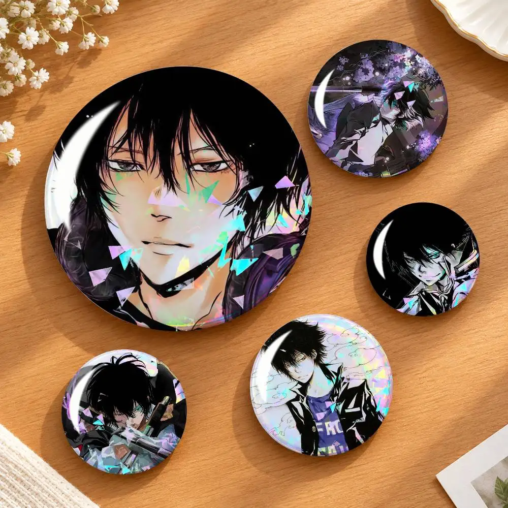 H-HITMAN R-REBORN Hibari K-Kyoya Anime Badges Creative Tinplate Round Button PinsBrooch Badge Clothes Backpack Custom