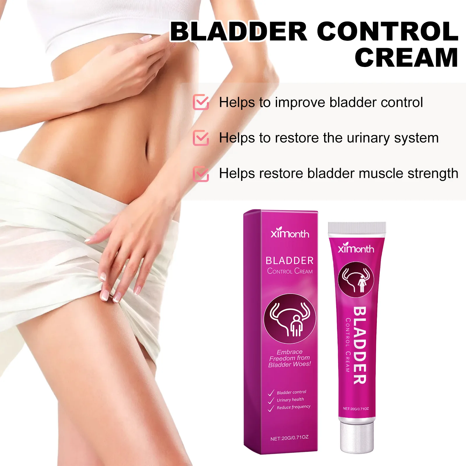 Urinary Incontinence Cream Relieve Bladder Discomfort Stop Frequent Urination Feminine Postpartum Repair Bladder Control Cream