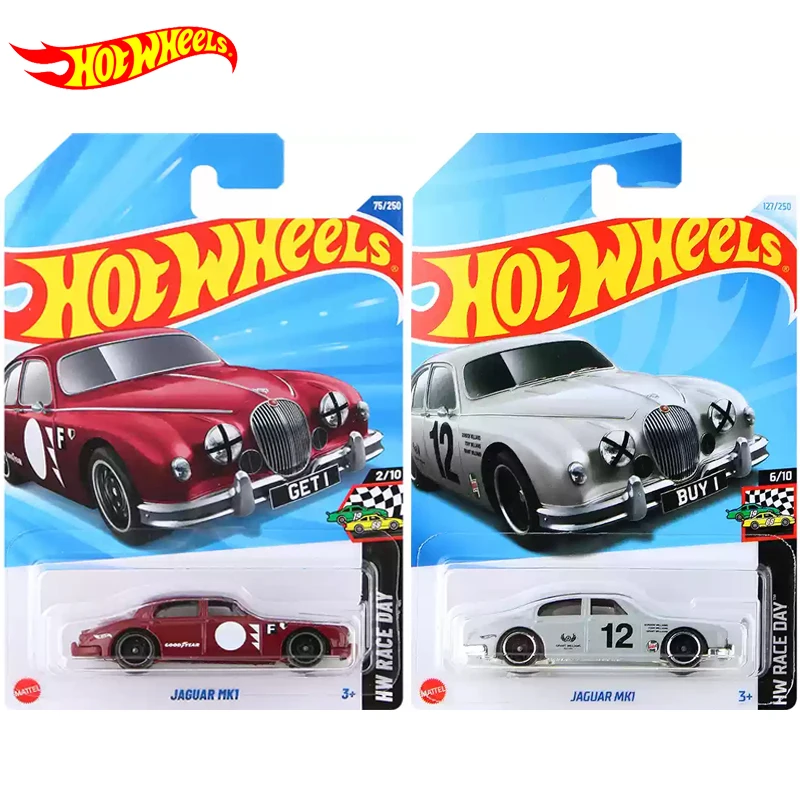 2025C Original Hot Wheels Car Jaguar MK1 Toy for Boy 1/64 Diecast Voiture Metal Model Brinquedos HW Race Day Carro Birthday Gift