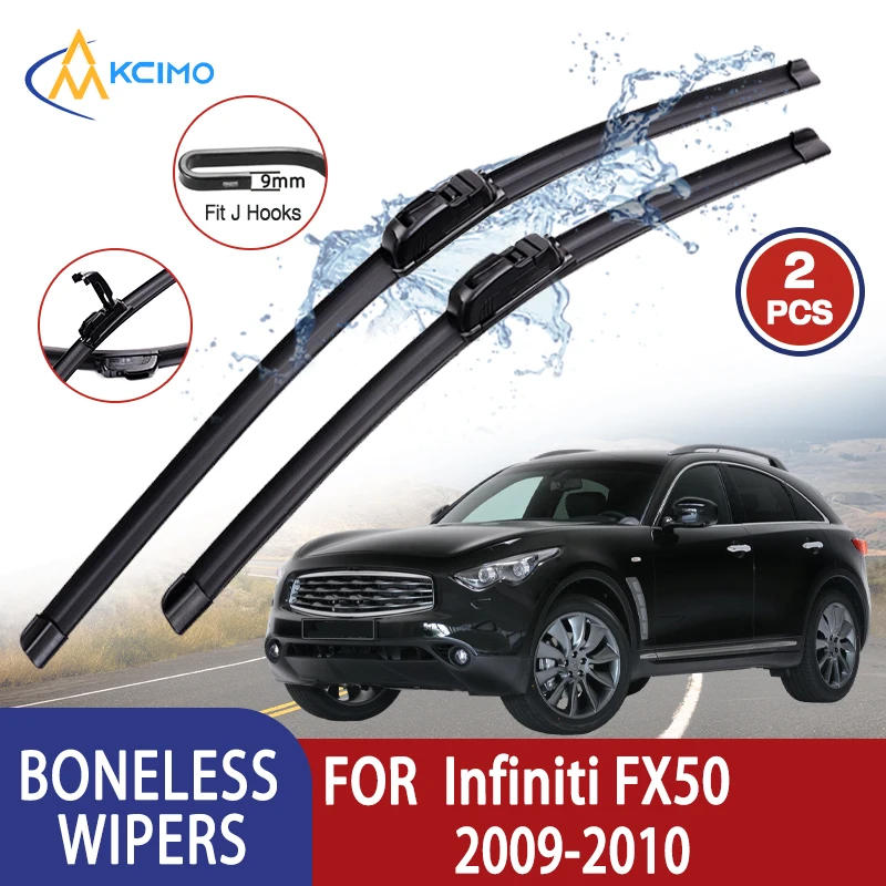 

Kcimo для Infiniti FX50 2009-2010 Автомобильный дворник U-типа, мягкий резиновый стеклоочиститель без костей HD, тихий прочный автомобильный дворник 22 "+ 19"