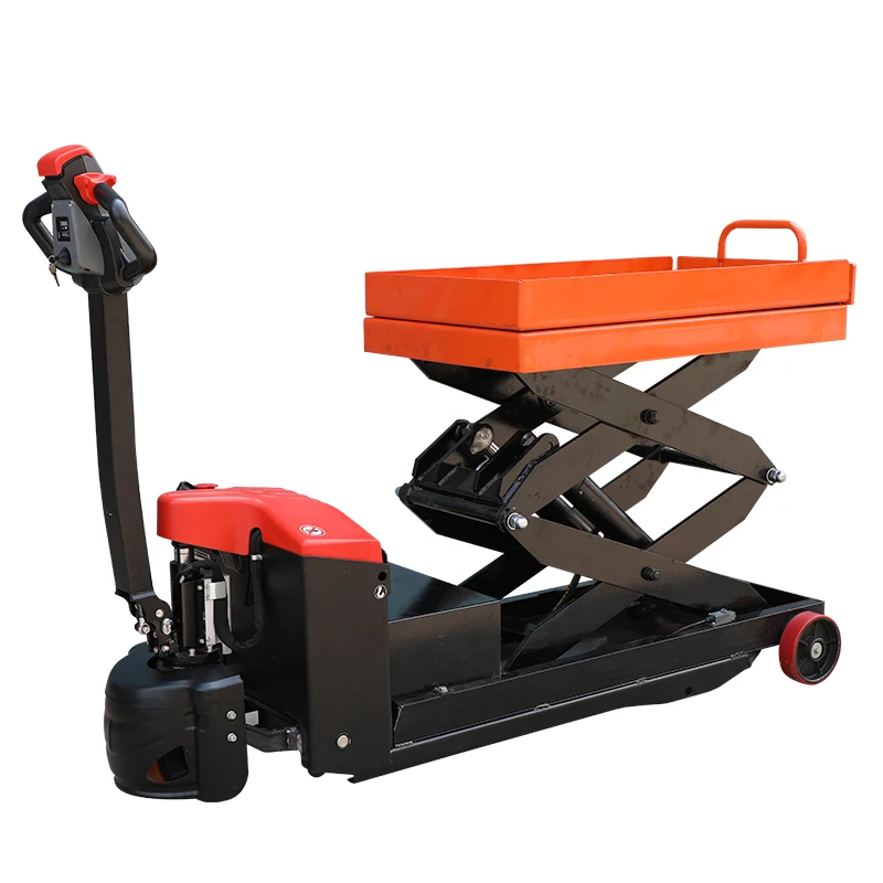 Electric Walking Hydraulic Scissor Lift Table Platform 1500kg Truck Trolley Cart