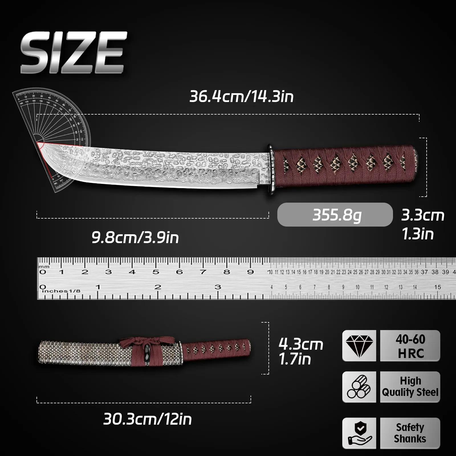 High-Hardness Military Tactical Knife With Scabbard Self-Defense Outdoor Jungle Multi-purpose Survival Knife and Cutting Knife