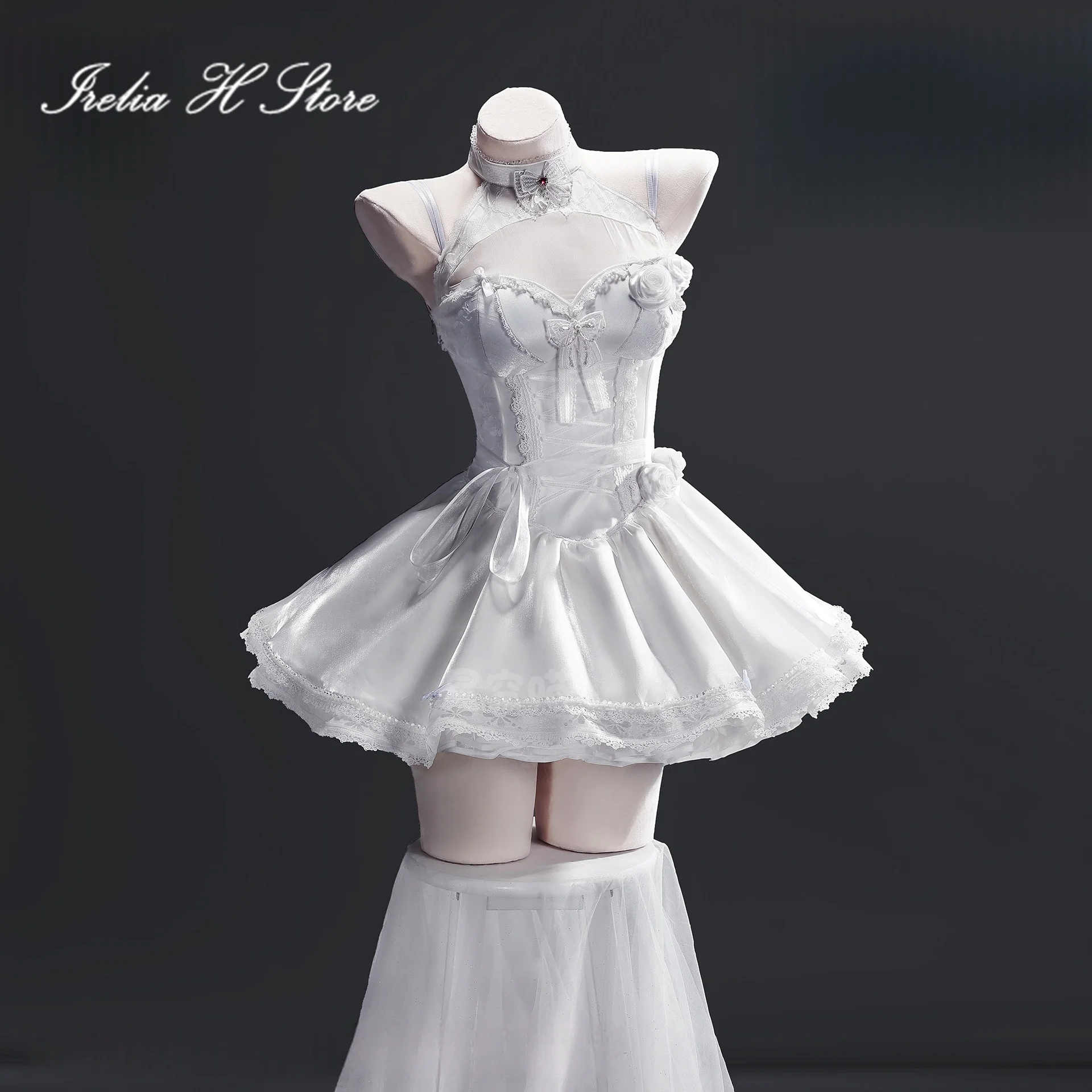 Irelia H Anime Ni Alice‌ kke Cosplay Costume Alice‌ White Dress For women Halloween Costume