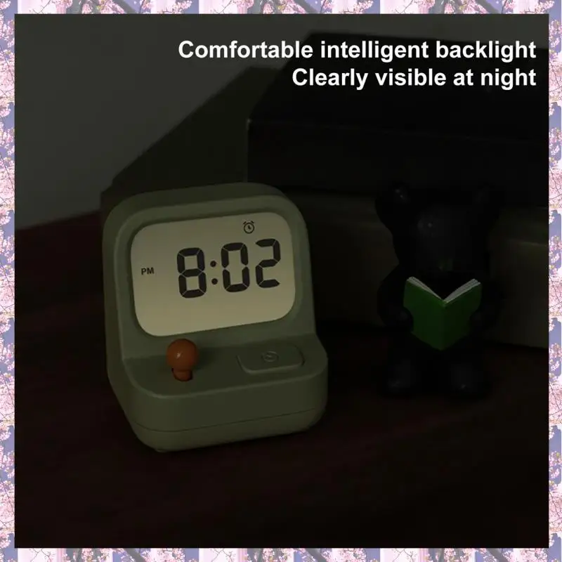 2025 Trend Retro Mini Handheld Game Machine Alarm Clock Kids Cute Digital Clock Multi Function Countdown Snooze Desk Table Clock