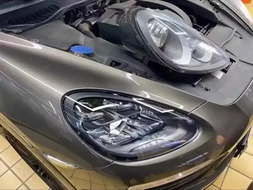 مصباح أمامي للسيارة مع مصباح LED للجري النهاري DRL عدسة شعاع منخفضة عالية لبورشه كايين 11-14 ترقية 19 #3