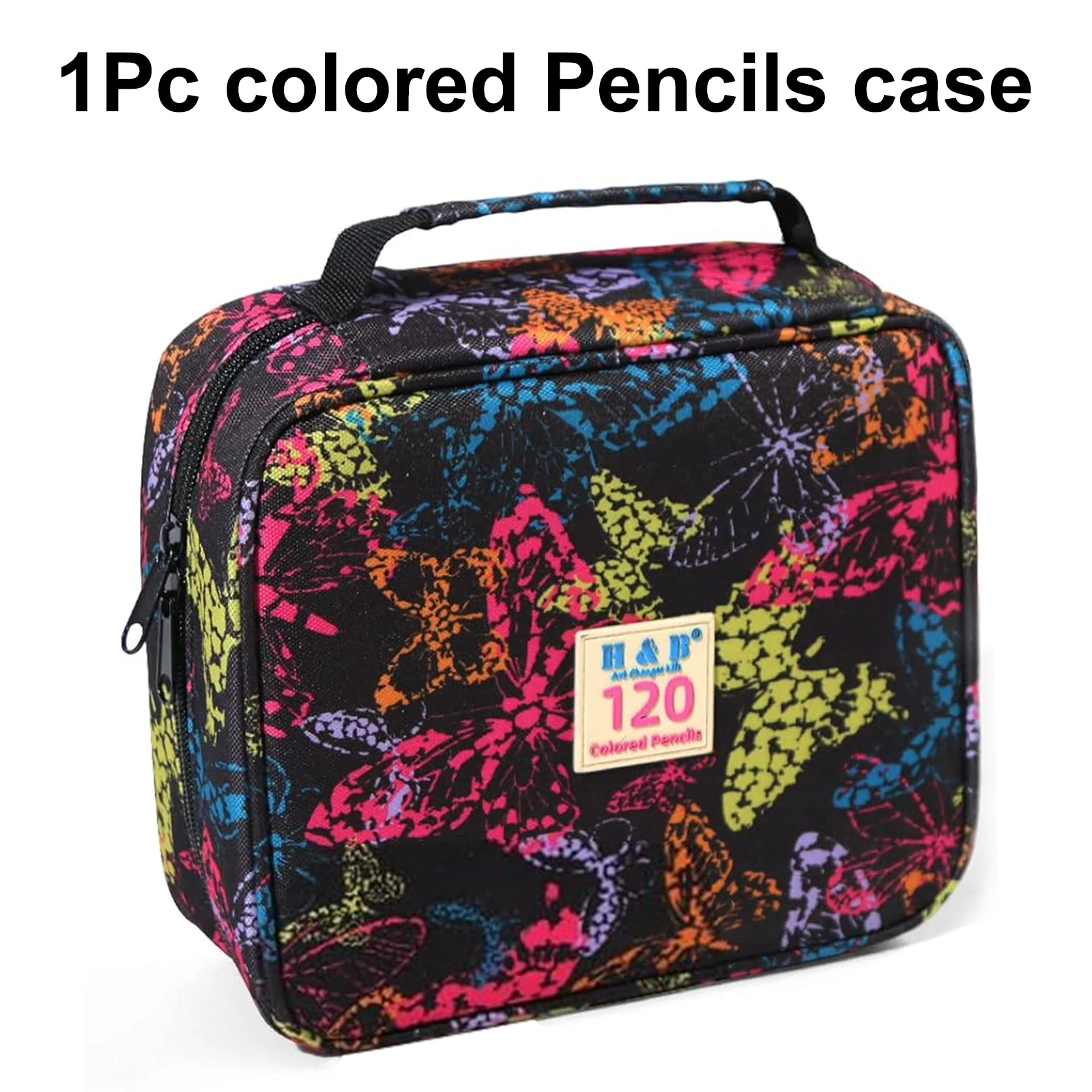 1pc Gekleurde Etui 50/72/120 Slots, Grote Capaciteit Pen Etui, Gel Pennen Organizer Rits Draagbaar Geschikt