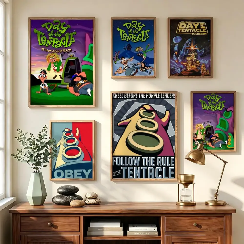 Day Of The Tentacle Painting Calligraphy Poster Art Art Suitable For Living Room Bedroom Bar Parlor Home