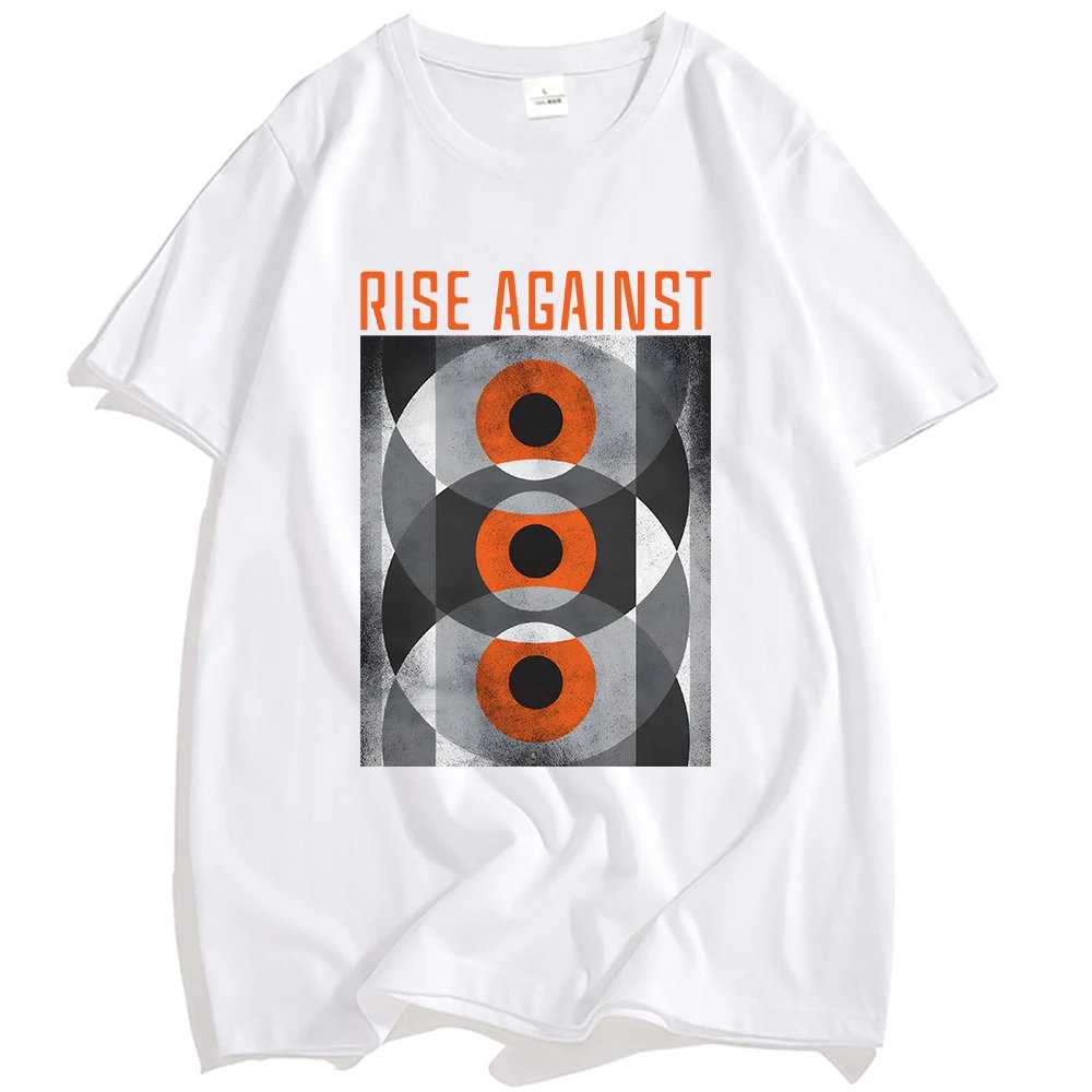 Koszulka Marble Eyes RISE AGAINST Ricochet Laser T-shirty Bawełniane Unisex Streetwear Hip Hop Luźna Letnia Męska Koszulka z Nadrukiem Odzież