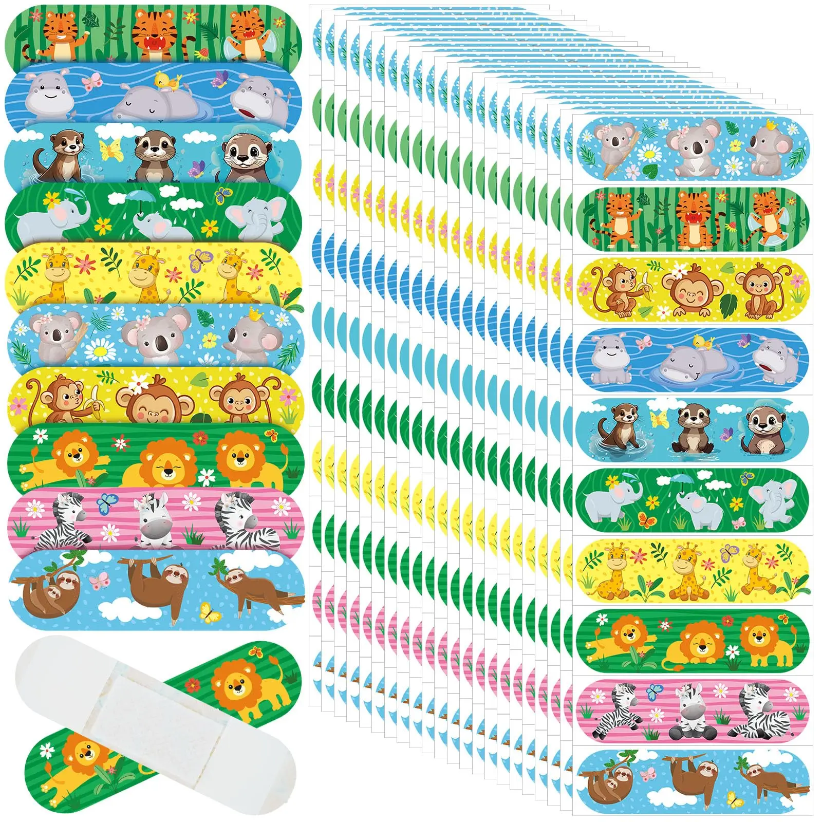 35 Uds. Vendajes para niños a granel, 10 estilos, adhesivos flexibles, coloridos, bonitos vendas de dibujos animados, pegatinas impermeables y transpirables Pr