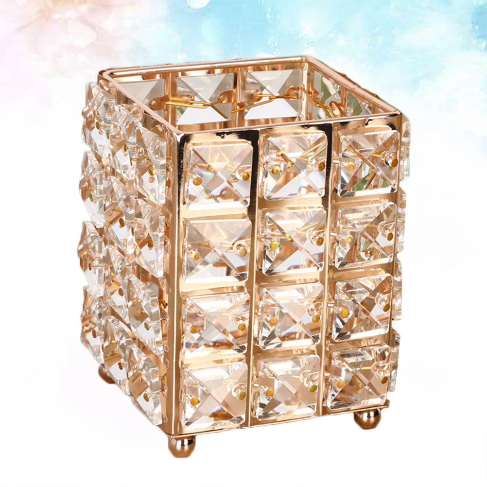 

Makeup Brush Storage Container Crystal Organizer Pot European Style Pencil Holder