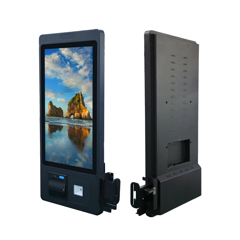 Supporto a parete 10 15 21 24 27 32 pollici Android Winds Linux All-in-one Chassis Pc Chiosco di pagamento con estrazione automatica con posto POS