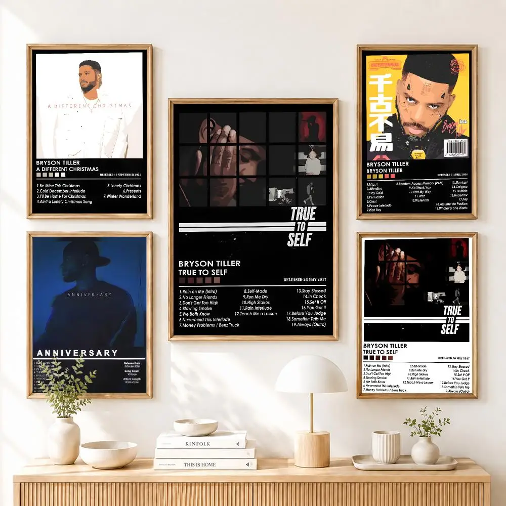 B-Bryson T-Tiller Poster Home Living Bed Room Bar Hallway Sticky Wall Art Printing Aesthetic Decor