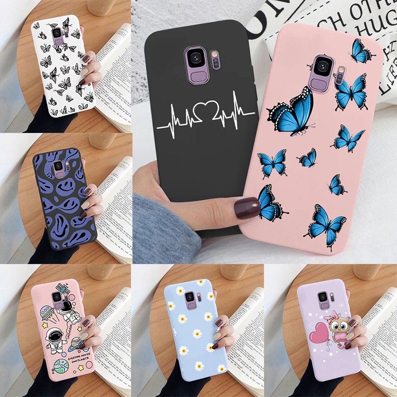 Cases For Samsung Galaxy S9 Shell S 9 Plus Coque Cute Funny Trippy Smiley Face Funda For Samsung S9Plus S9+ TPU Milk Cow Capa