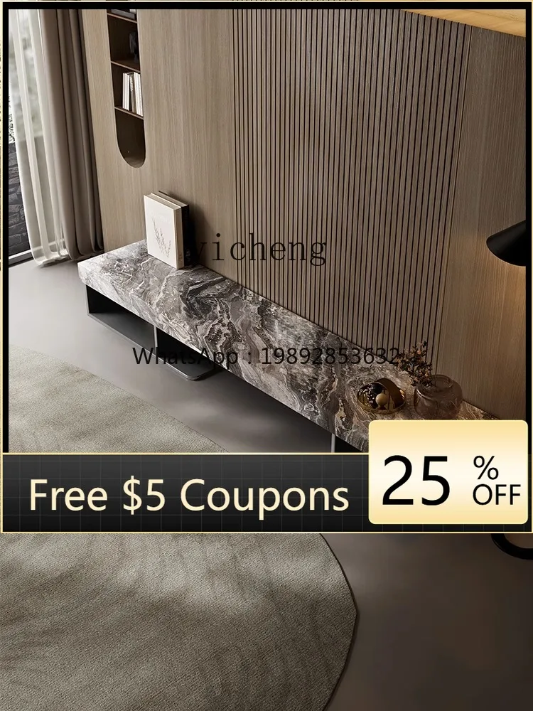 

AA light luxury rock panel TV cabinet coffee table combination living room home modern simple and minimalist TV cabinet