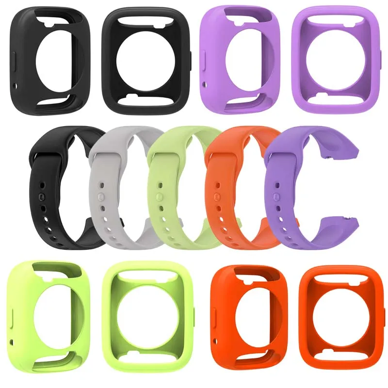 Silicone Strap + Case For Xiaomi Redmi Watch 3 Active Smartwatch WristBand Bands + Protective Case Protector Cover