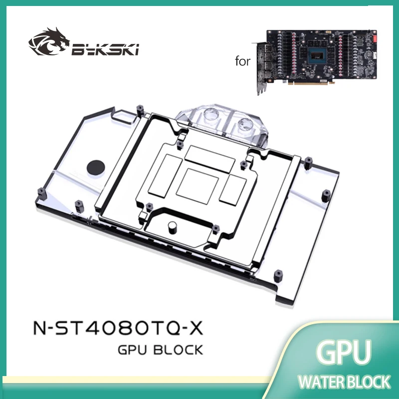 Bykski N-ST4080TQ-X Water Block for ZOTAC RTX 4080 / 4070Ti SUPER AMP Extreme AIRO / Trinity OC GPU Card Cooling / Radiator