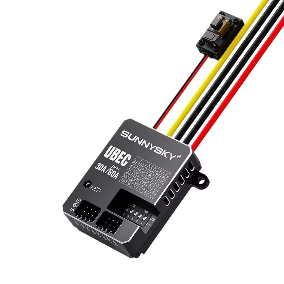 SUNNYSKY 30A HV UBEC 3-18S LiPo 9-80V Input Adjustable 5.2/6/7.4/8.4/9/12V Aluminum Case for RC Model