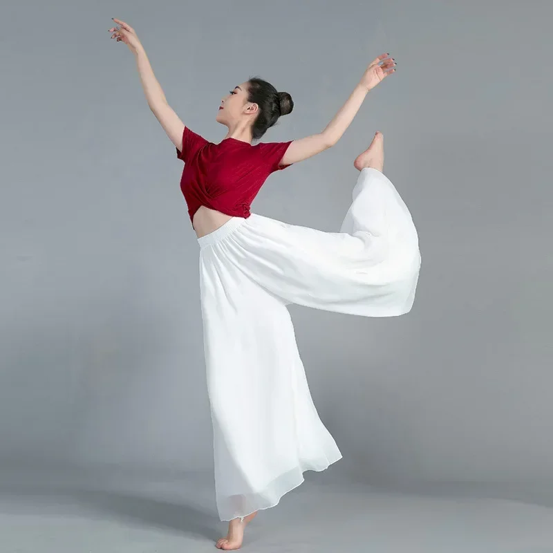Dance pants Loose and elegant chiffon wide-leg pants Classical dance pants Chinese style dance clothes Zen clothes Yoga