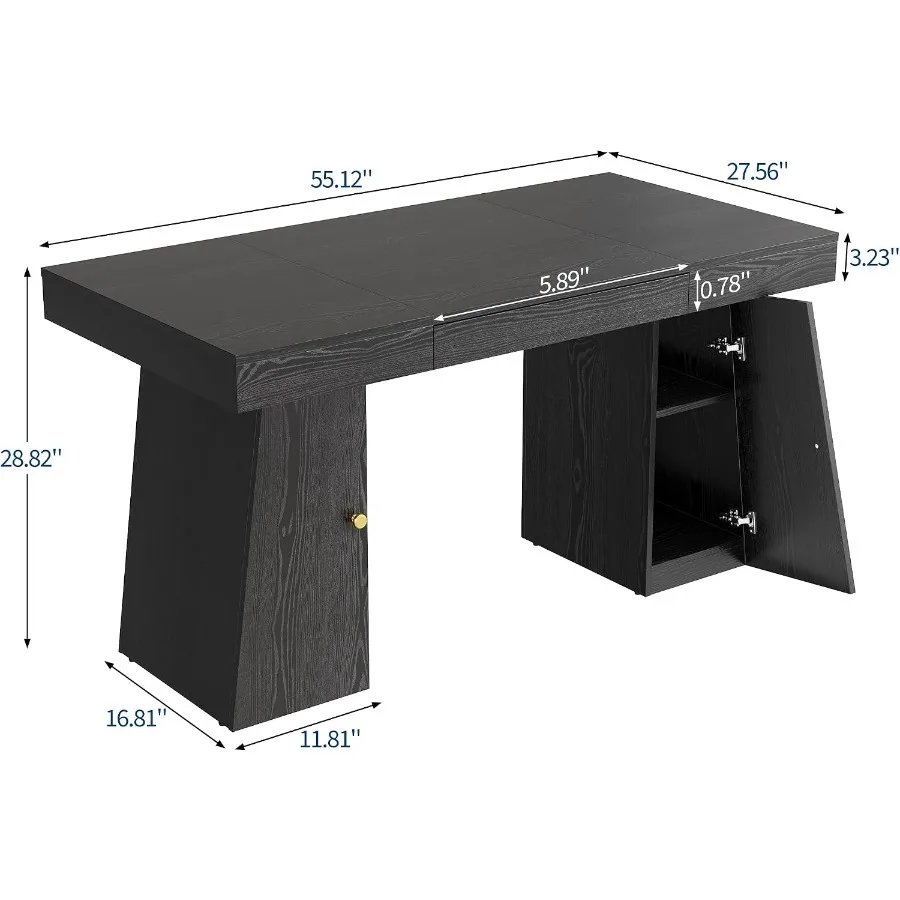 Executive Desk with Drawers, 55'' Home Office Desk