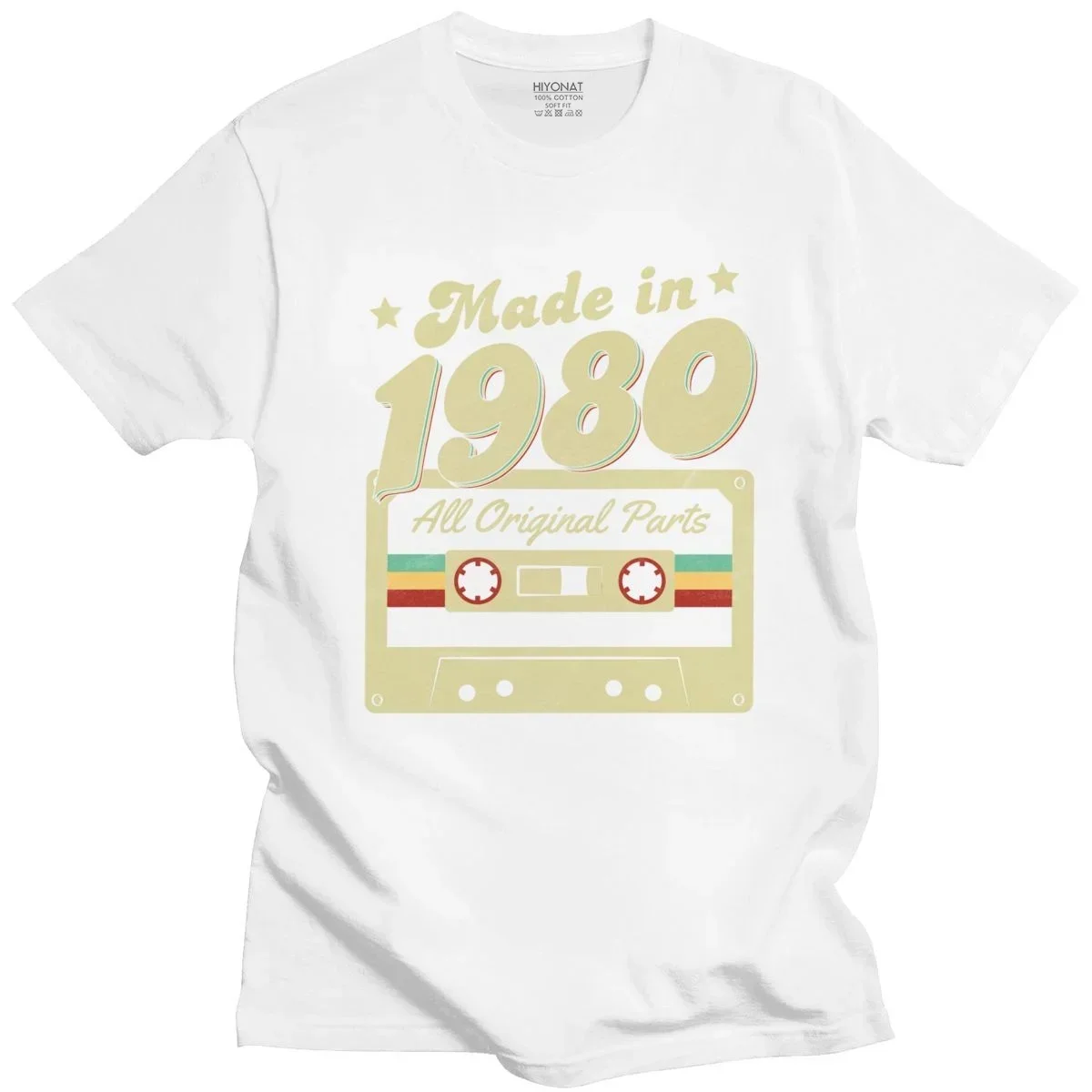 Urban Made In 1980 All Original Parts T Shirt Men Short Sleeve 41 Years Old 41st Birthday Gift Tshirt Loose Fit Soft Tee