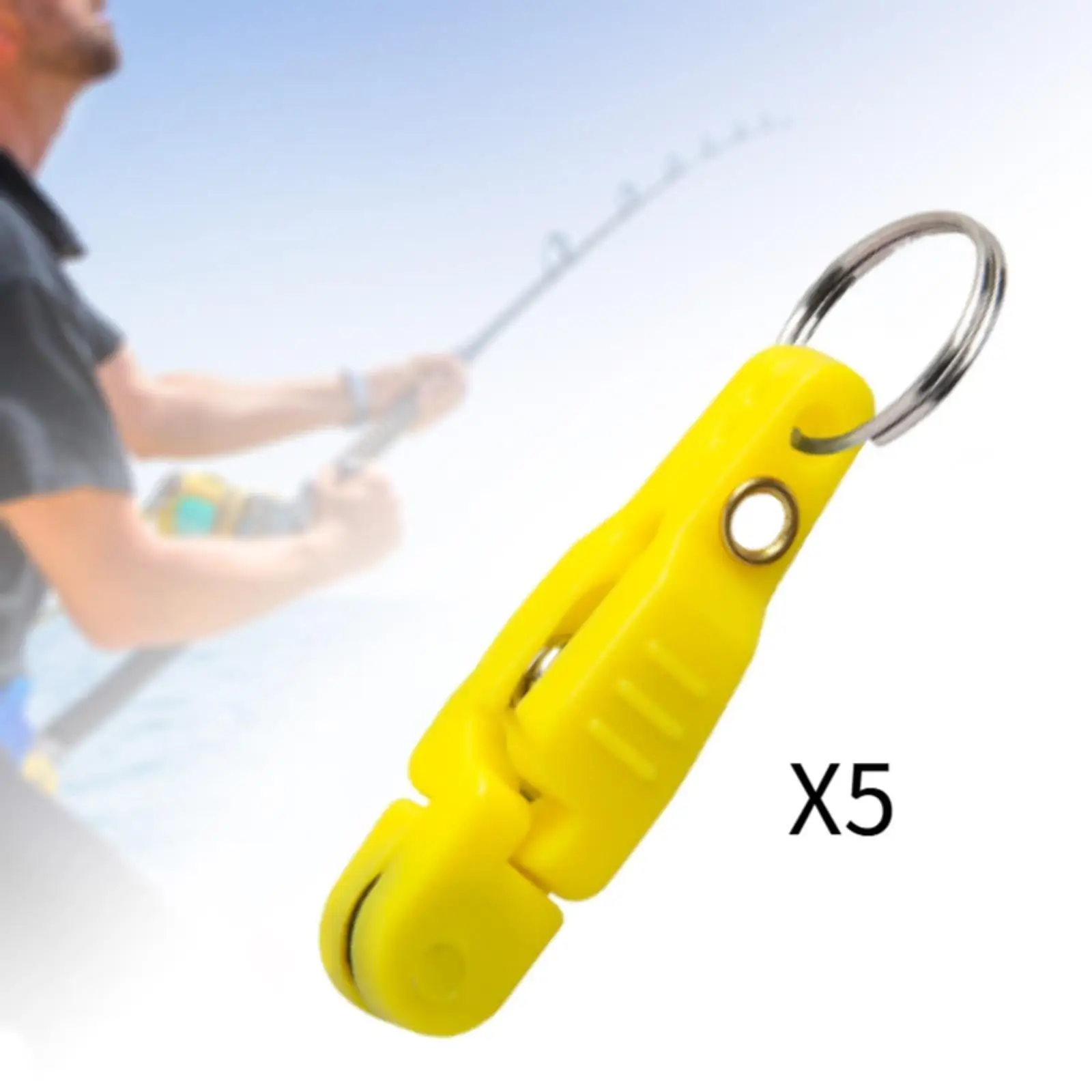 5Pcs Heavy Tension Snap Release Clips Snap Weight Clip Accessories with Keyring for Kite Trolling Fishing Weight Downrigger