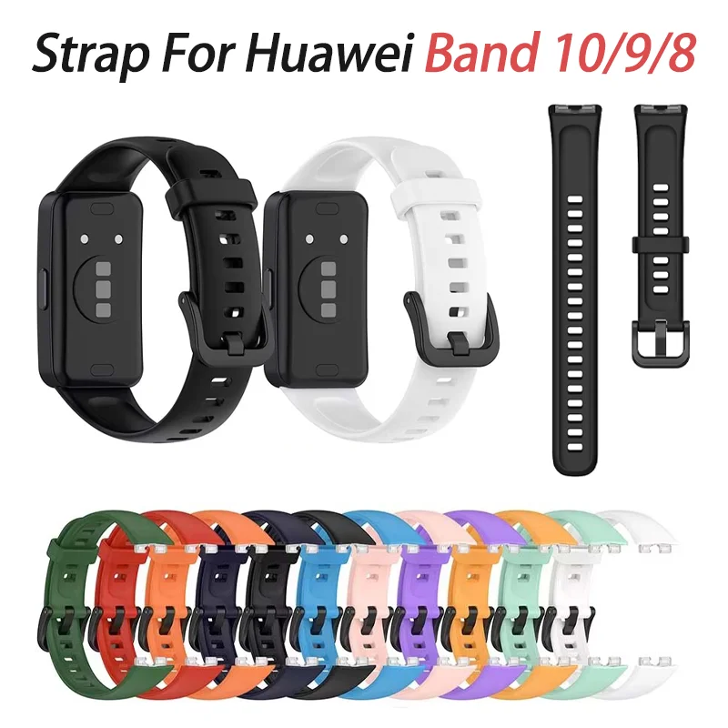 Simple Stylish Replacement Strap for Huawei Band 10 9 8, Adjustable Soft Sports Wristband,Breathable Comfortable Watch Band