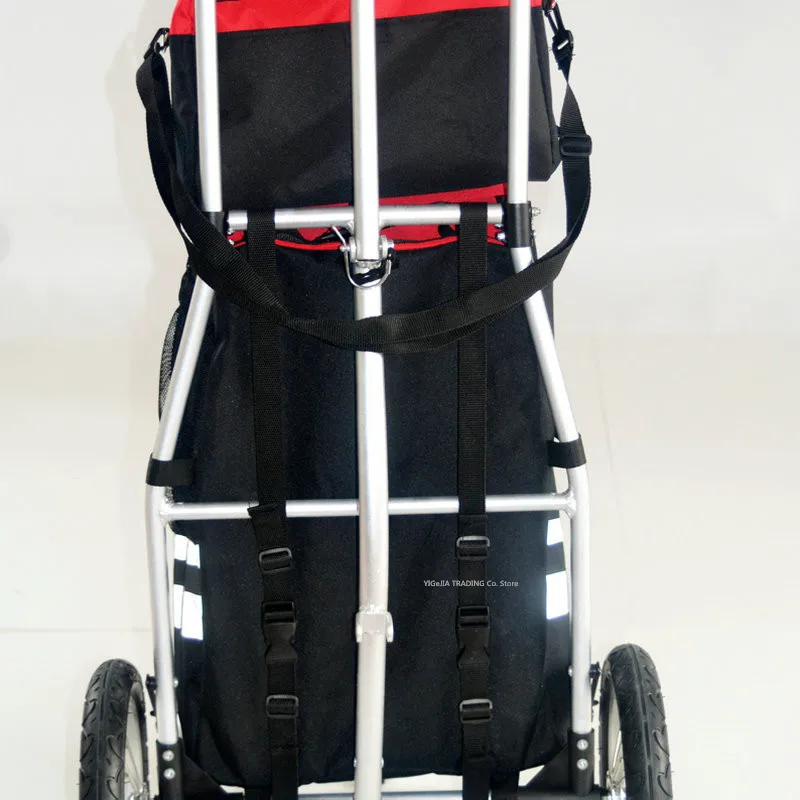 Folding Bike Cargo Trailer with Big Bag And Bike Contacter, Bicycle Trailer, 12 inch Air Wheel Shopping Trolley Luggage Cart