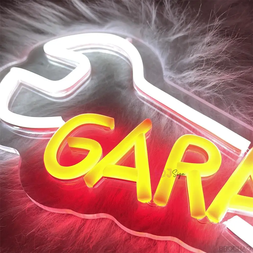 Garage Neon Sign Lights Car Auto Repair Shop Led Neon Sign Gaming Room Decoration Wall Hanging Sign Busigness Open Neon Lights