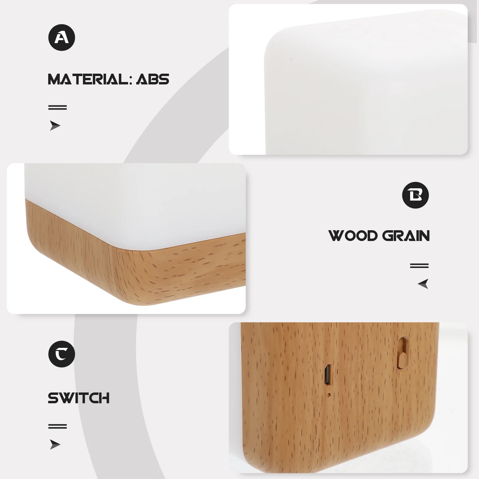 Led شحن أباجورة مكعب النمذجة ضوء الليل Usb بالطاقة ضوء دافئ لغرفة النوم المنزل استخدام مصباح الغرفة الزخرفية #3