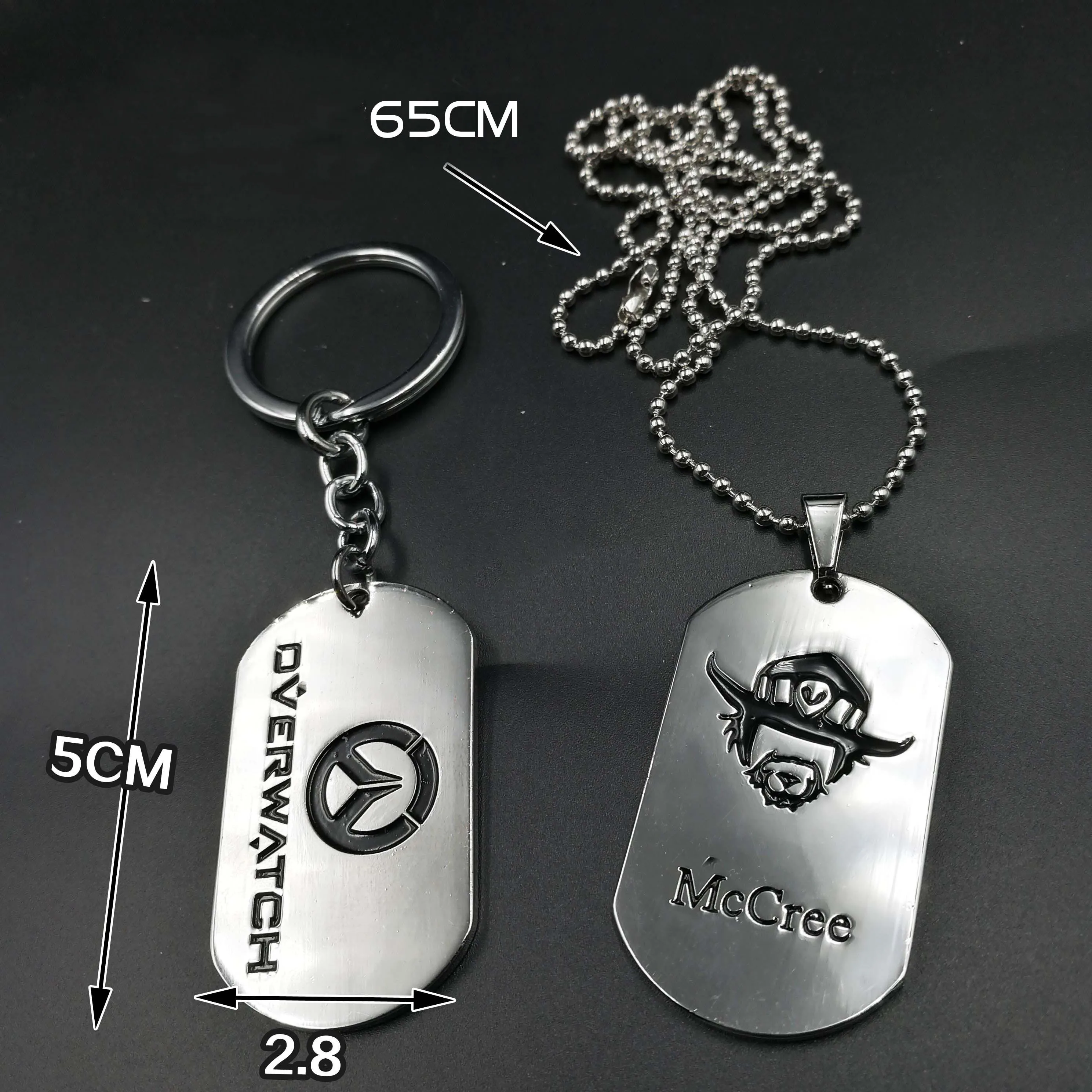 Overwatch D.va Hanzo Mei Necklace Keychain Noble Dog Tag Titanium Steel Chain Pendant for Men Boy Student Costume Jewelrys