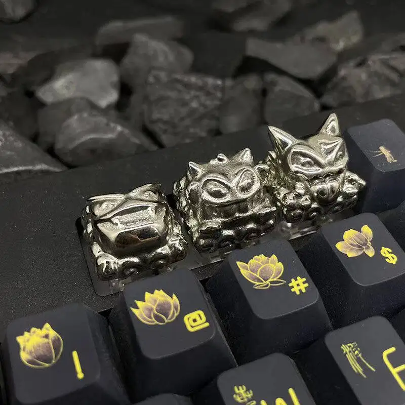 Divine beast personality keycaps novel creative keycaps pure copper handmade keycaps suitable for MX mechanical keyboard