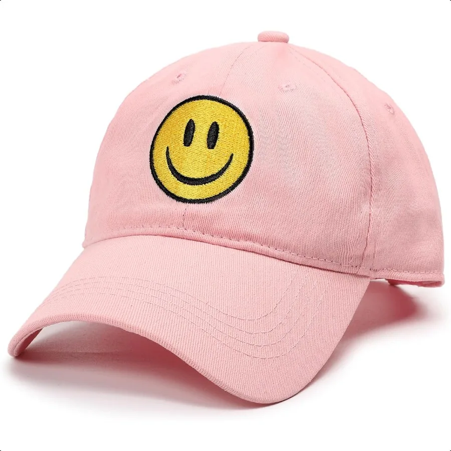 

SONMONY Smile Face Baseball Cap for Women Men Cute Baseball Caps Unstructured Cotton Dad Hat