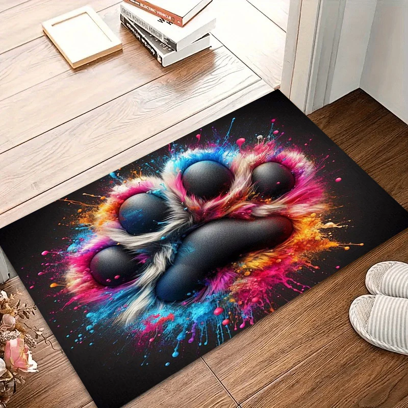 Cute Dog Claw Stitch Printed  Carpet Kid's Play Crawling Soft Non-slip Floor Mat Living Room Chair Decor Soft Area Rug  Carpet