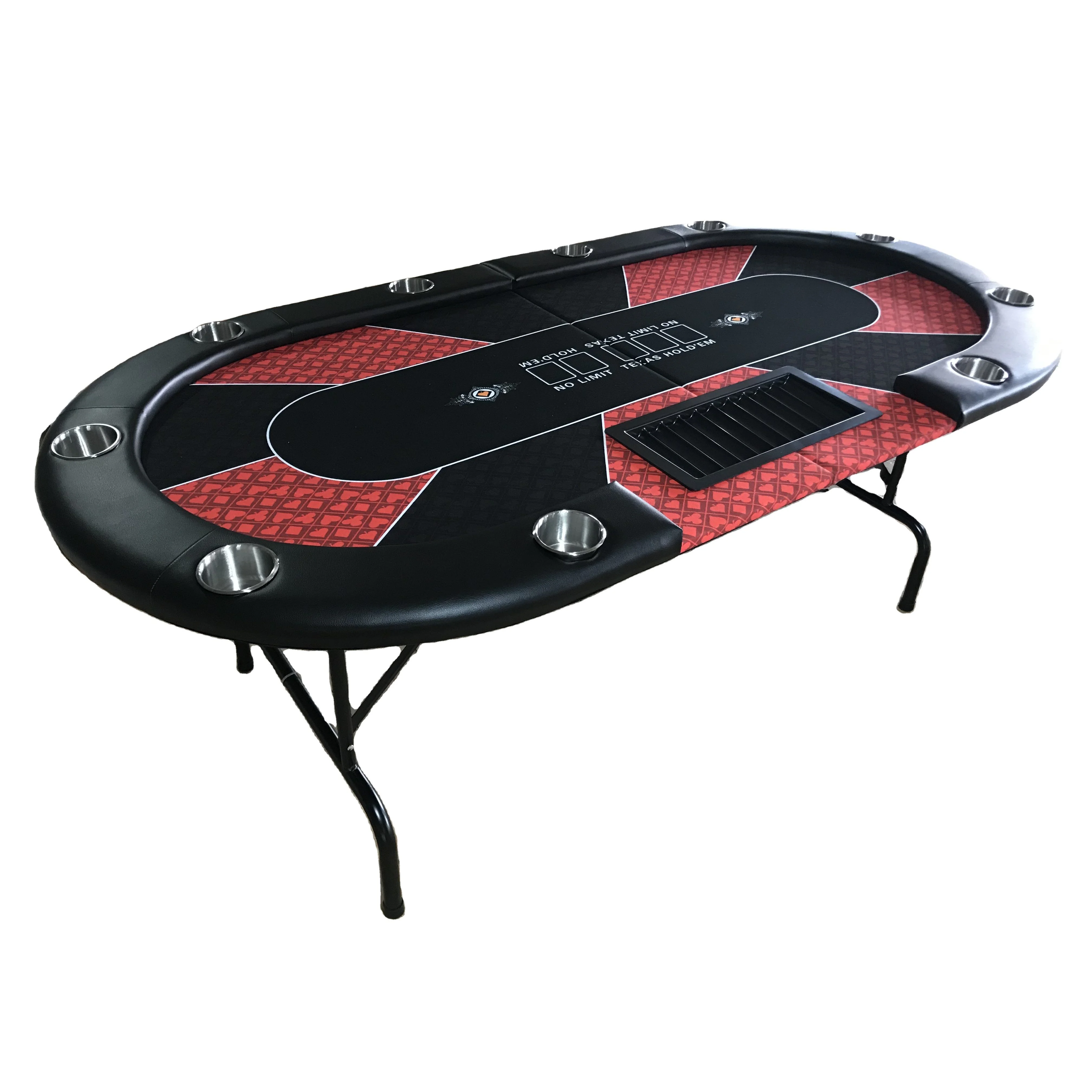 

2 in 1 Blackjack Playing Cards Table baccarat Foldable Texas Held'em Folding Black Jack Poker Table 10 Players With Dealer