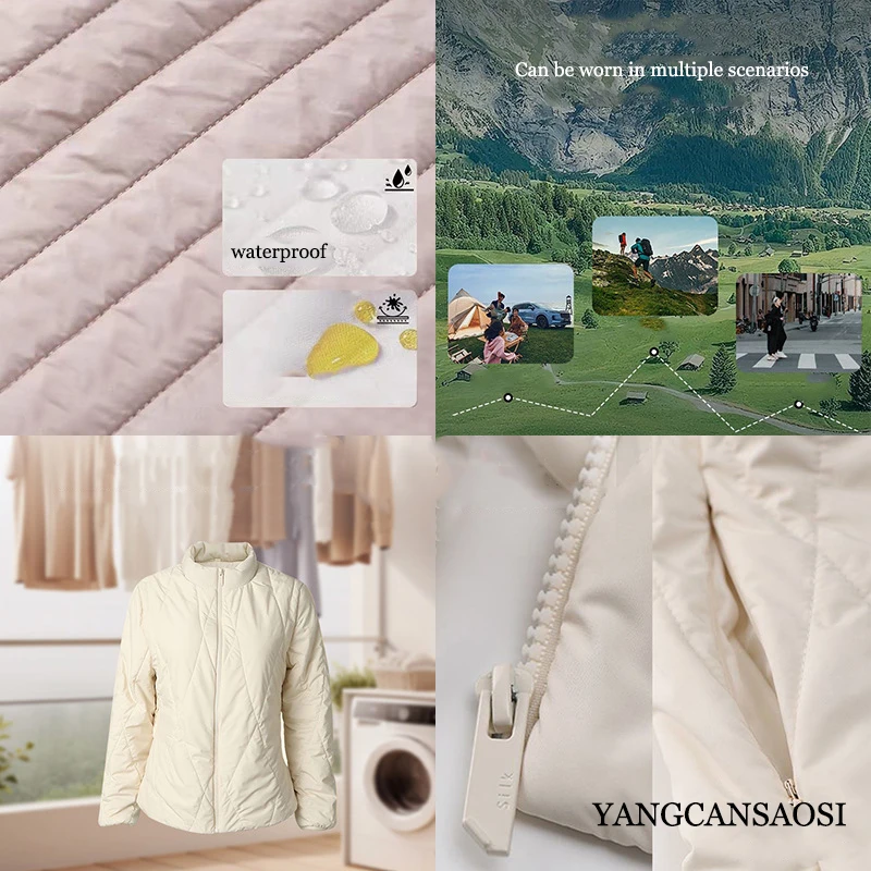 Winter New 100% Natural Mulberry Silk Filled Long Sleeved Women Lightweight and Warm Three Proof Technology Warm Cotton Clothing