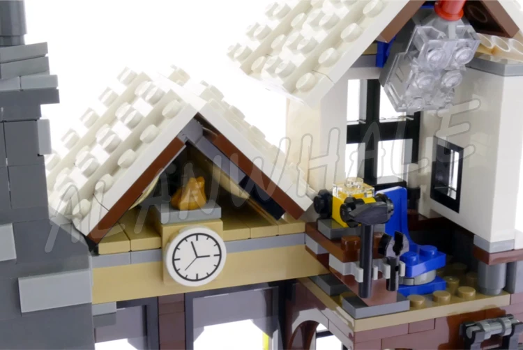 945 قطعة خبير إبداعي لقرية الشتاء متجر ألعاب شجرة عيد الميلاد مقعد خشبي 36002 مجموعات مكعبات البناء متوافقة مع النموذج