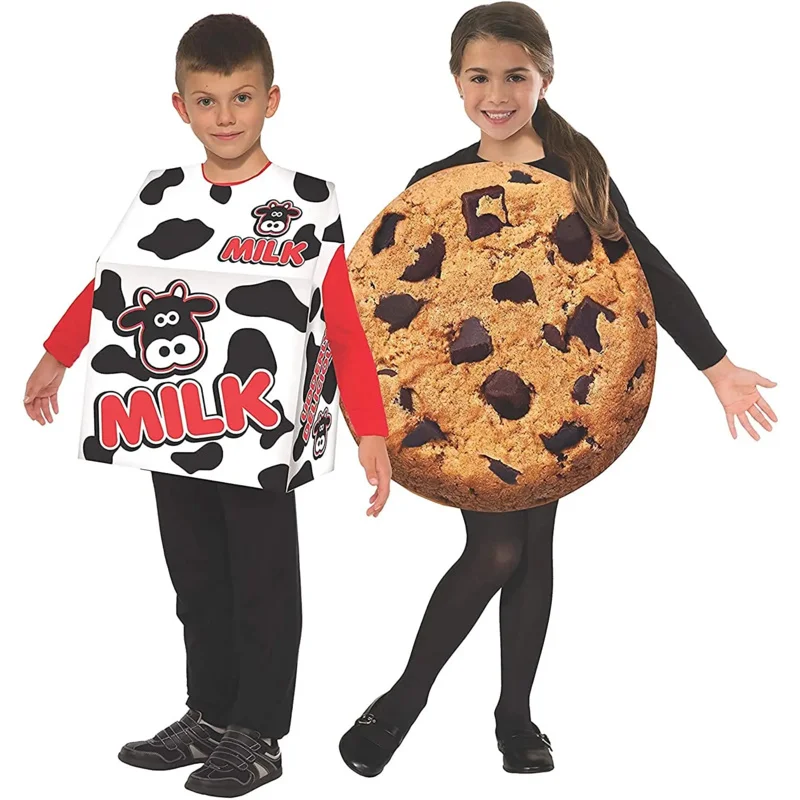 Familie Milch und Keks Kostüm Mädchen Keks Kind Kostüm Männer Milch Halloween Paar Cosplay