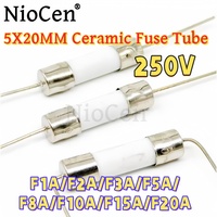 （20pcs）5 * 20MM ceramic fuse tube F1A/F2A/F3A/F5A/F8A/F10A/F15A/F20A 250V