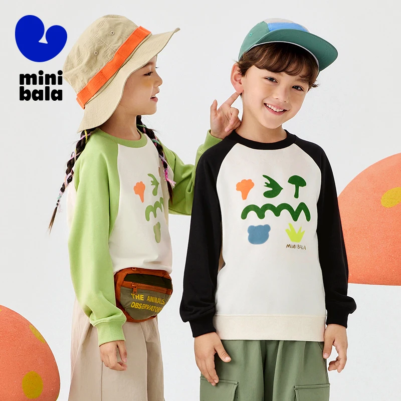 

Детская толстовка Mini Bala, весна 2024, новый дышащий одинаковый повседневный топ для родителей и детей
